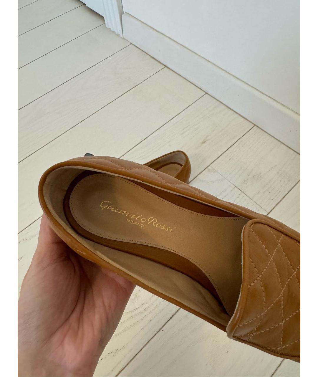 GIANVITO ROSSI Коричневые кожаные лоферы, фото 6