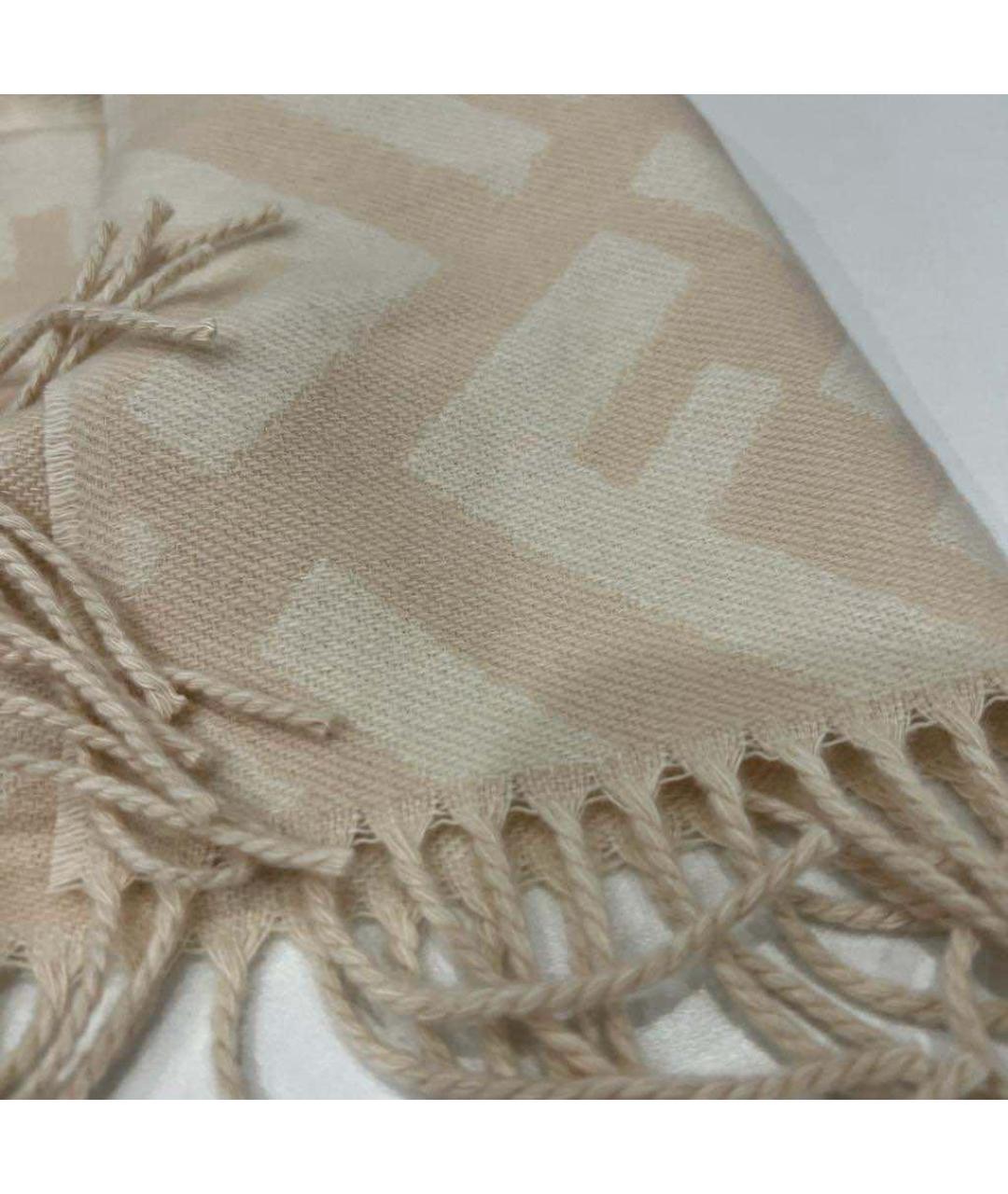FENDI Бежевый шарф, фото 3