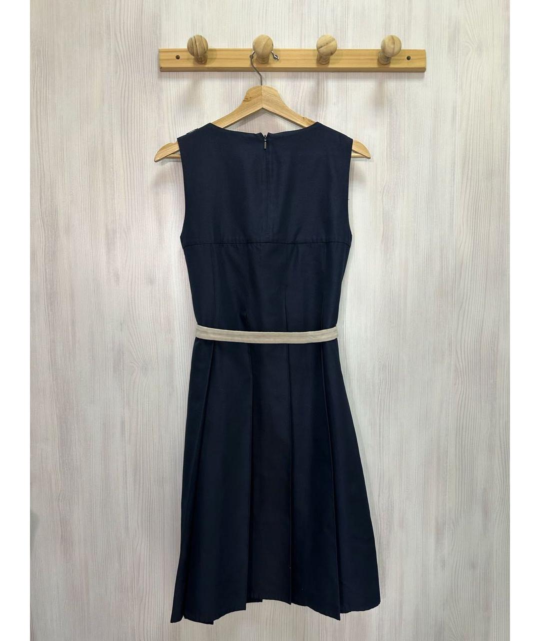 'S MAX MARA Темно-синее хлопковое повседневное платье, фото 3