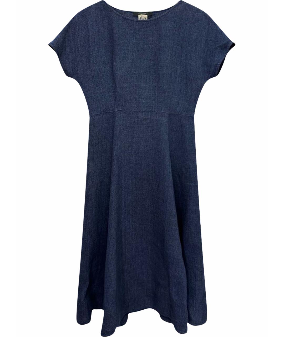 WEEKEND MAX MARA Синее льняное повседневное платье, фото 1