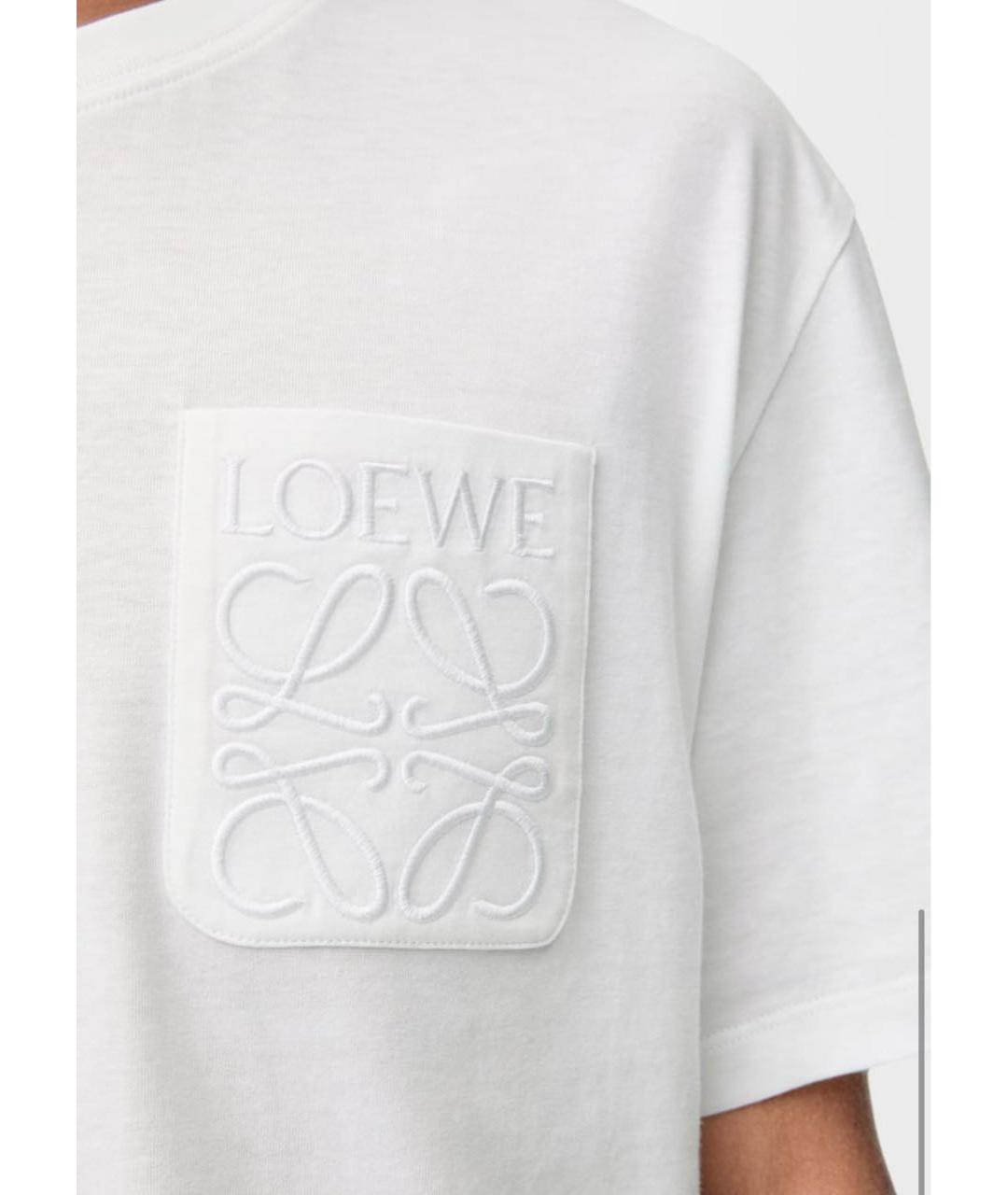 LOEWE Белая хлопковая футболка, фото 4