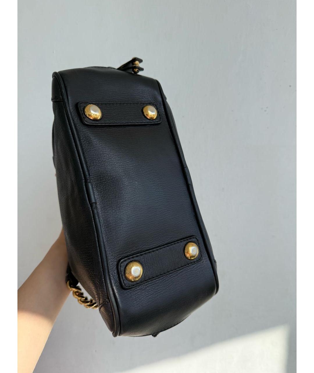 MARC JACOBS Черная кожаная сумка с короткими ручками, фото 5