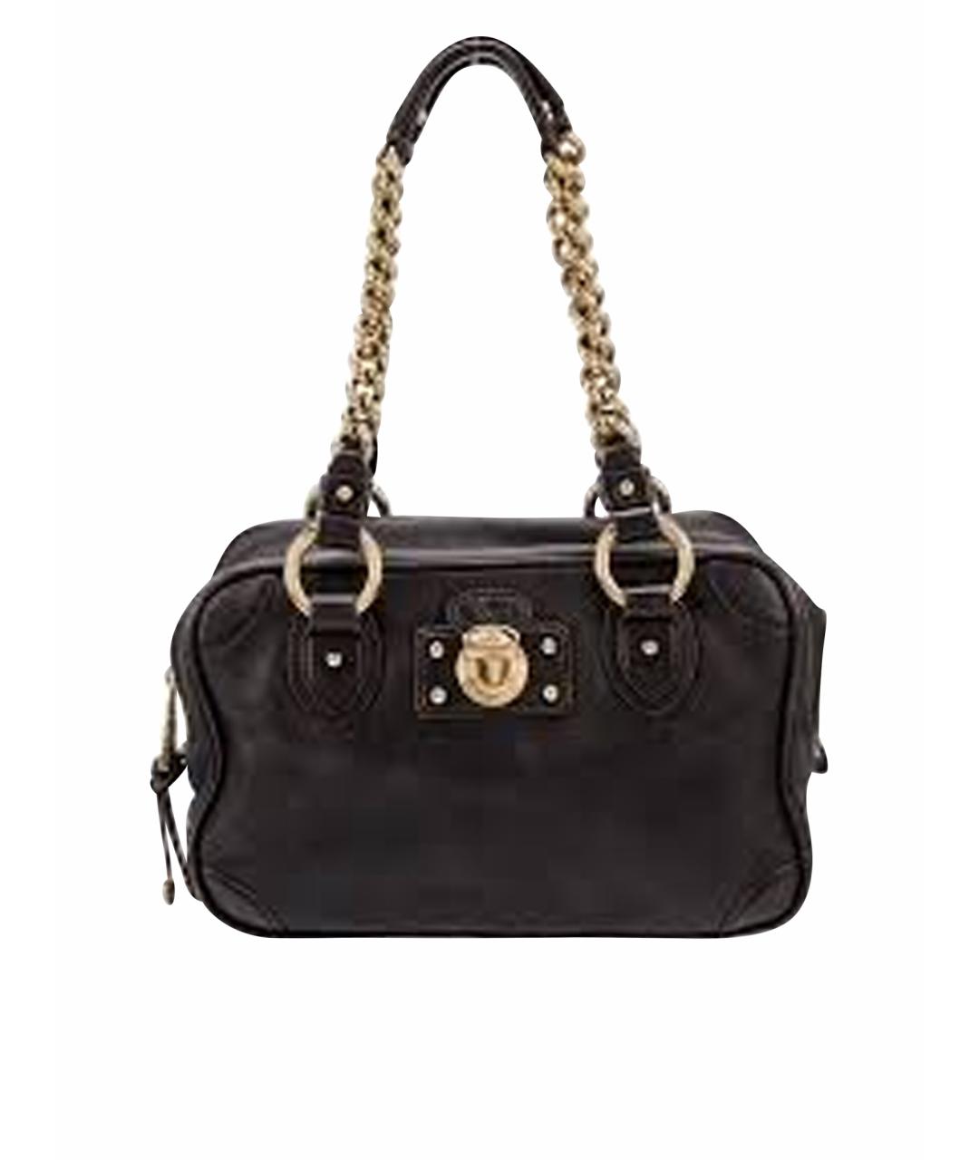 MARC JACOBS Черная кожаная сумка с короткими ручками, фото 1