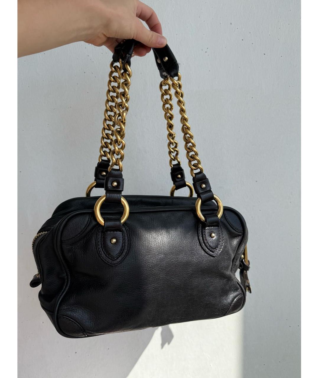 MARC JACOBS Черная кожаная сумка с короткими ручками, фото 4