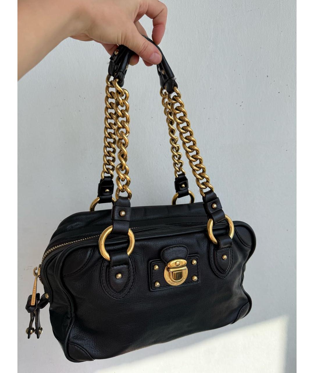 MARC JACOBS Черная кожаная сумка с короткими ручками, фото 9