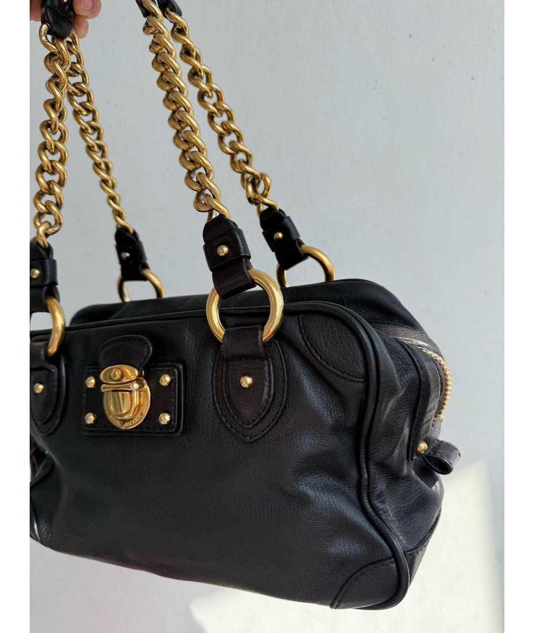 MARC JACOBS Черная кожаная сумка с короткими ручками, фото 3