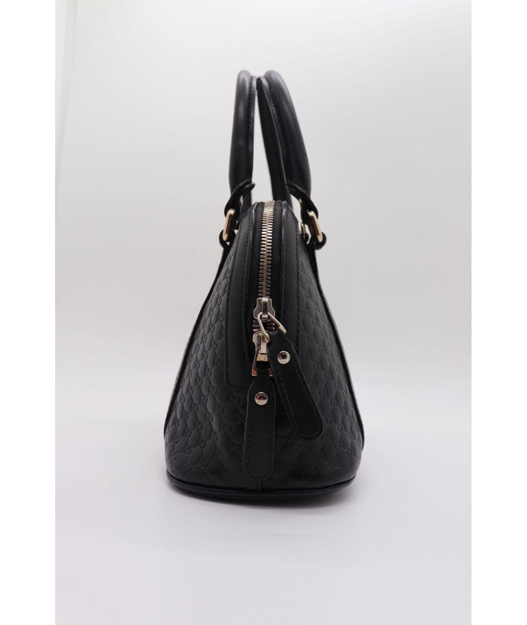GUCCI Черная кожаная сумка с короткими ручками, фото 4