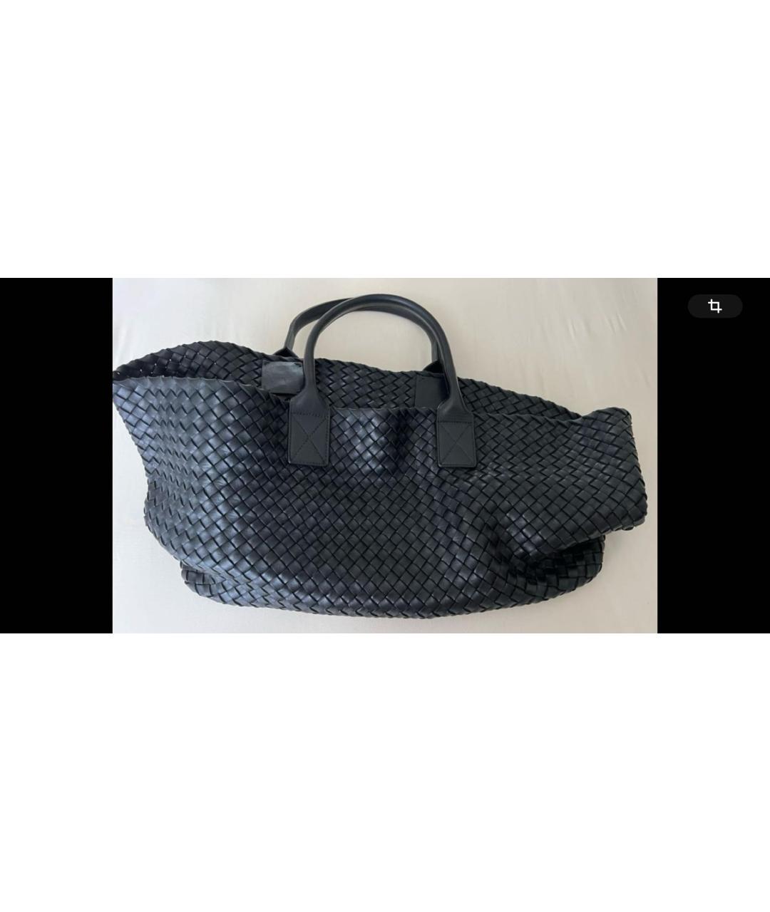 BOTTEGA VENETA Черная кожаная сумка тоут, фото 2
