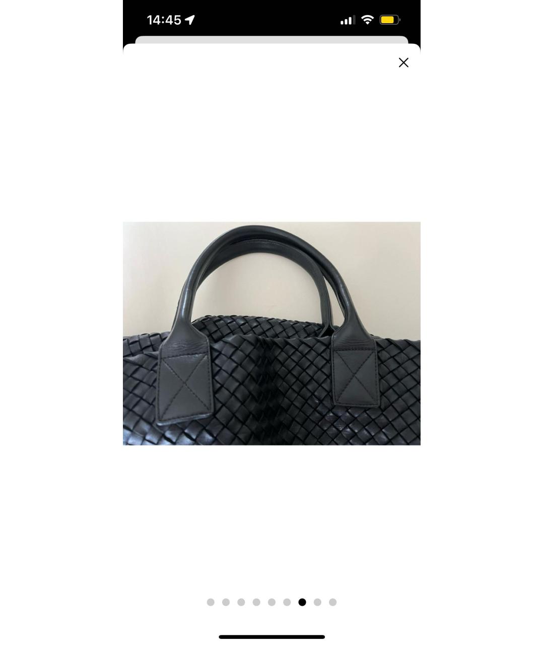 BOTTEGA VENETA Черная кожаная сумка тоут, фото 4