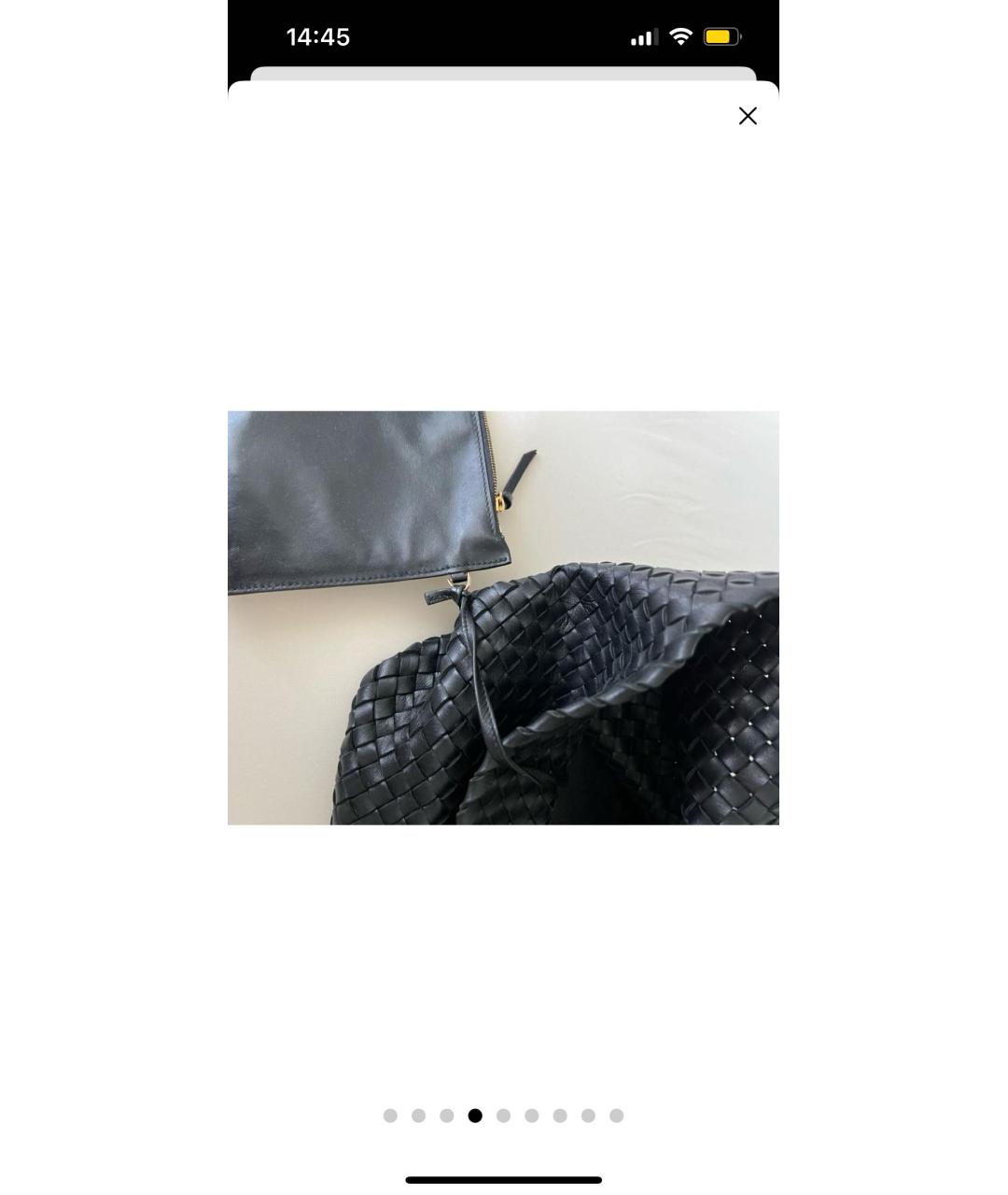 BOTTEGA VENETA Черная кожаная сумка тоут, фото 7