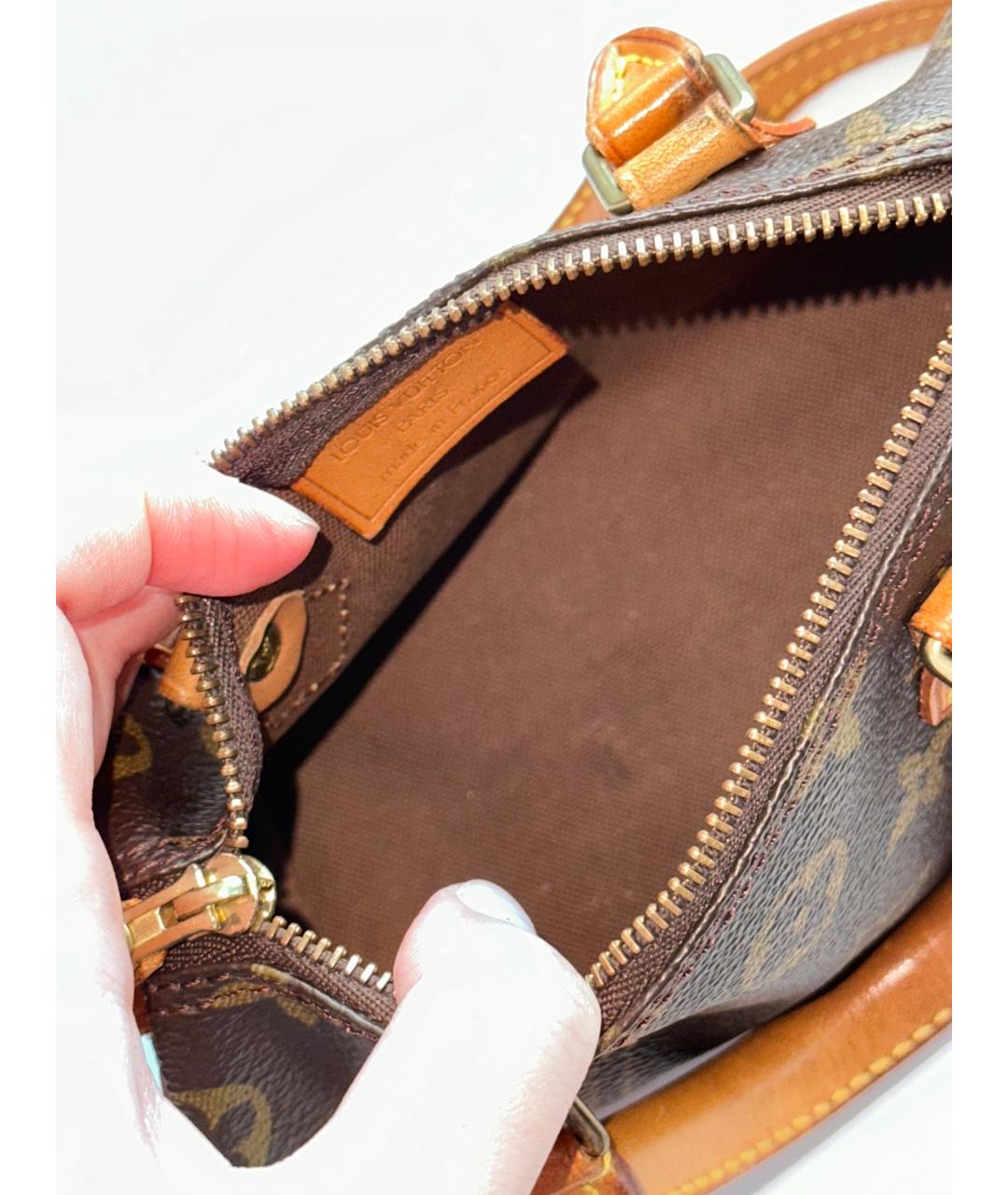 LOUIS VUITTON Коричневая сумка с короткими ручками, фото 7