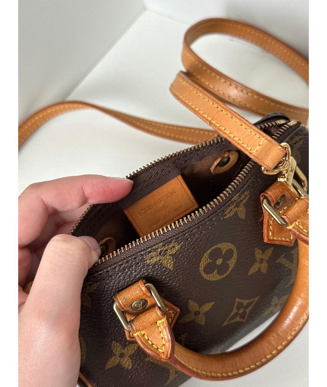 LOUIS VUITTON Коричневая сумка с короткими ручками, фото 4