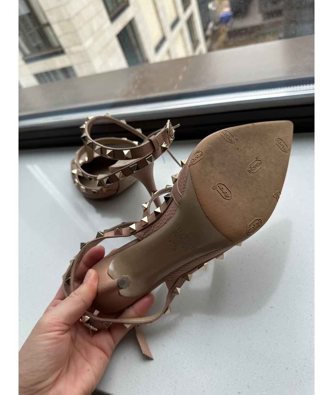 VALENTINO Бежевые кожаные туфли, фото 4