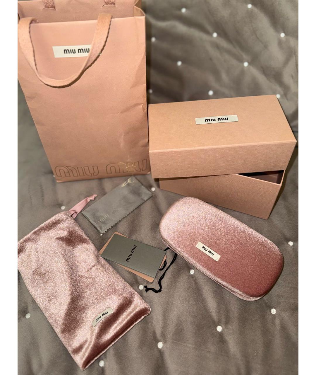 MIU MIU Коричневые металлические солнцезащитные очки, фото 5