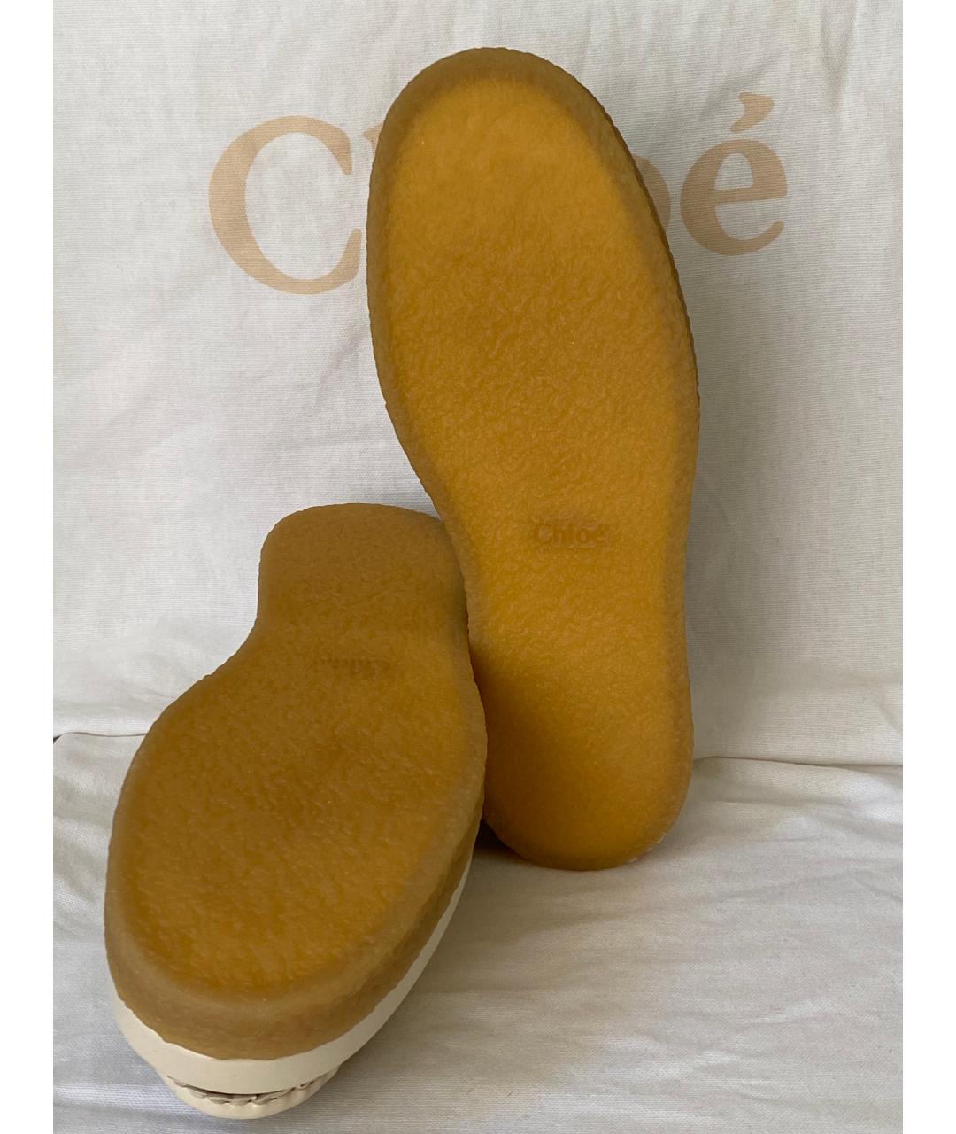 CHLOE Бежевые лоферы из лакированной кожи, фото 5