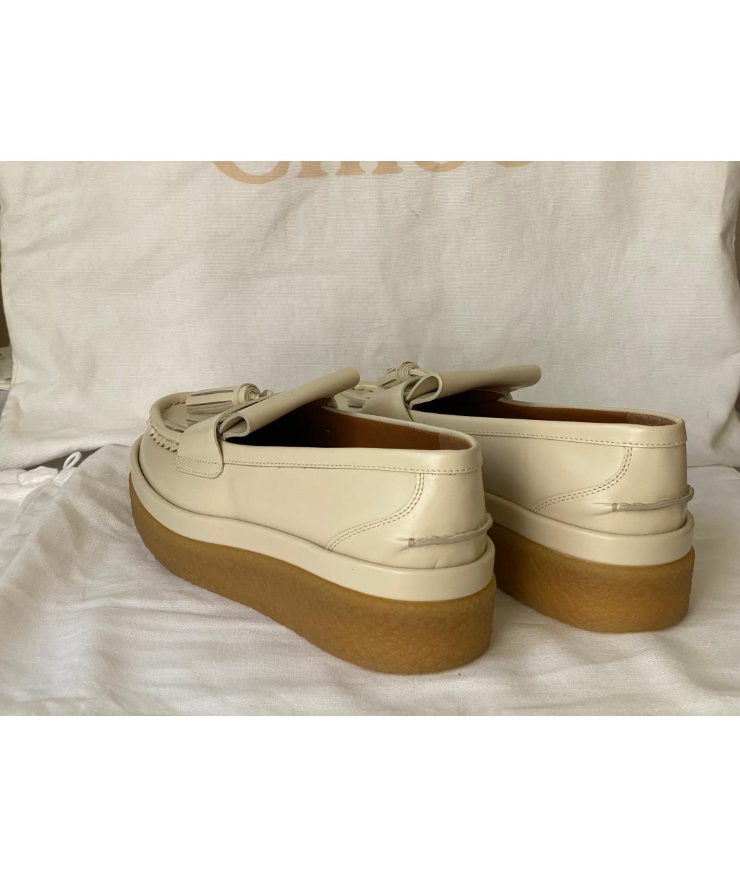 CHLOE Бежевые лоферы из лакированной кожи, фото 4