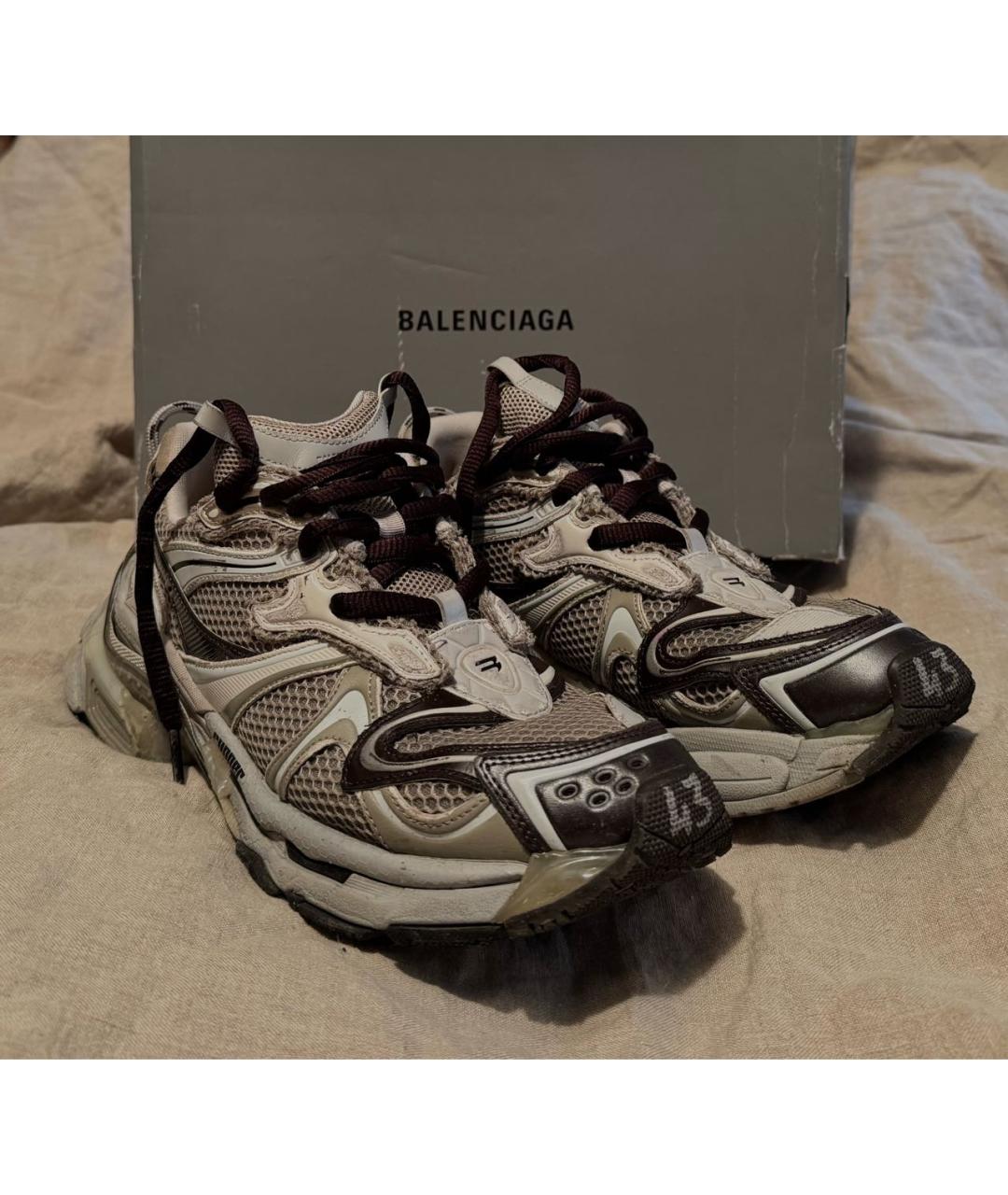 BALENCIAGA Коричневые низкие кроссовки / кеды, фото 5