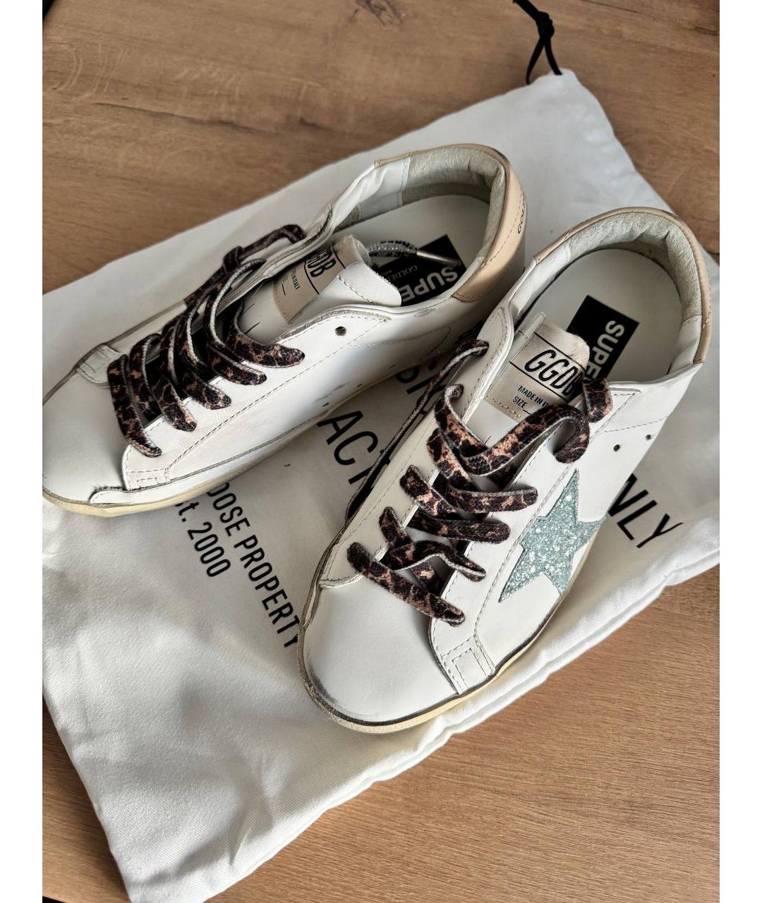 GOLDEN GOOSE DELUXE BRAND Бежевые кожаные кеды, фото 3