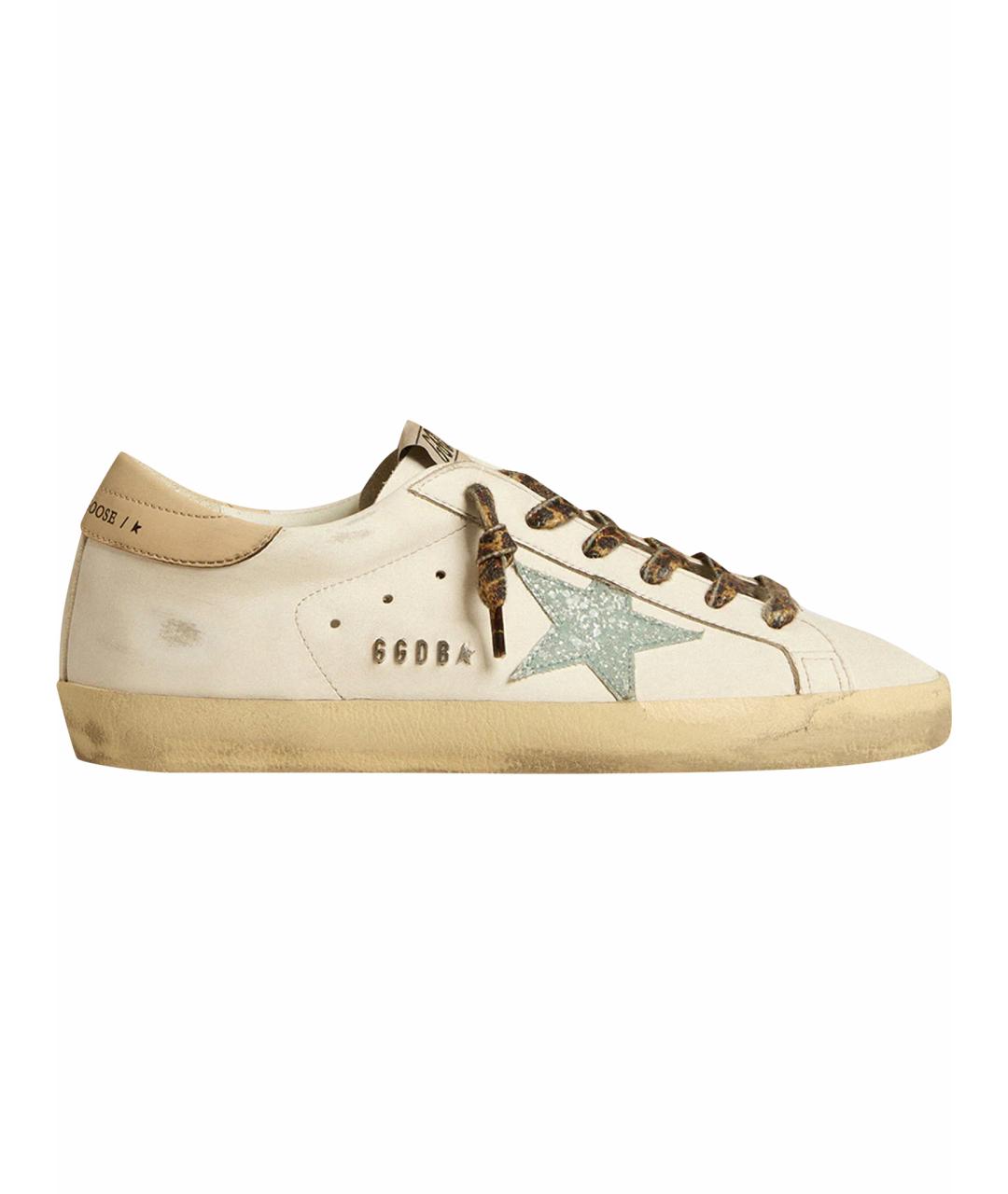 GOLDEN GOOSE DELUXE BRAND Бежевые кожаные кеды, фото 1