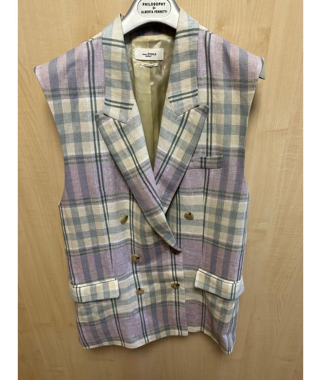 ISABEL MARANT ETOILE Бежевый хлопко-эластановый жилет, фото 5