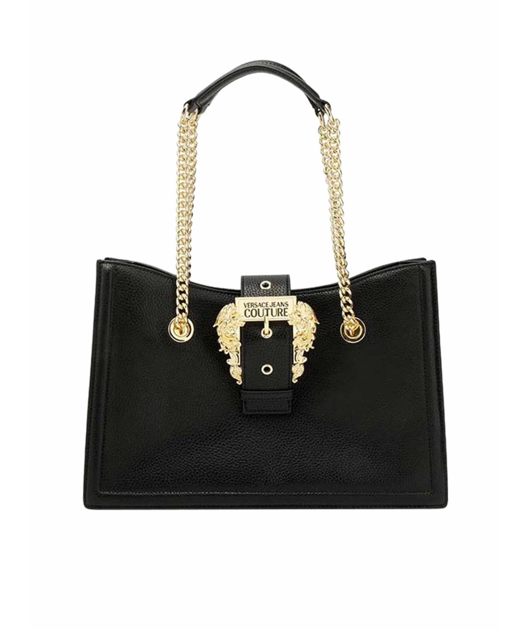 VERSACE JEANS COUTURE Черная сумка с короткими ручками из искусственной кожи, фото 1