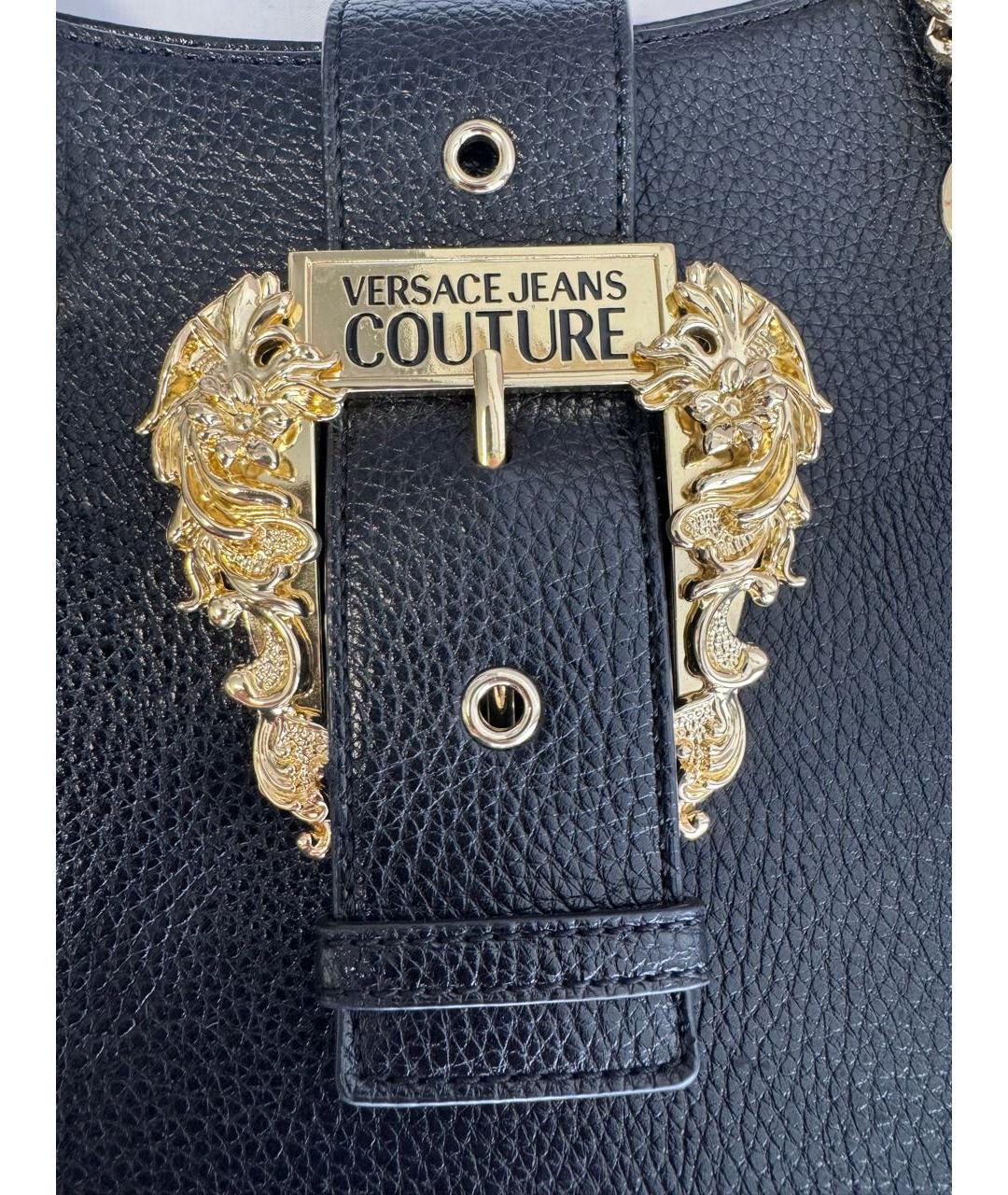 VERSACE JEANS COUTURE Черная сумка с короткими ручками из искусственной кожи, фото 6