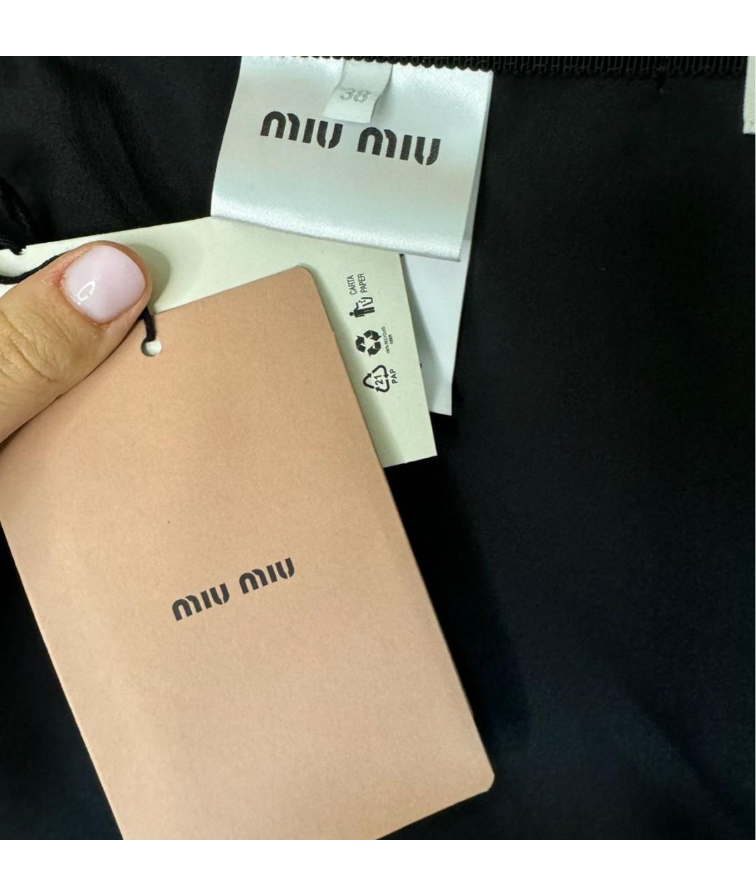 MIU MIU Черная юбка мини, фото 3