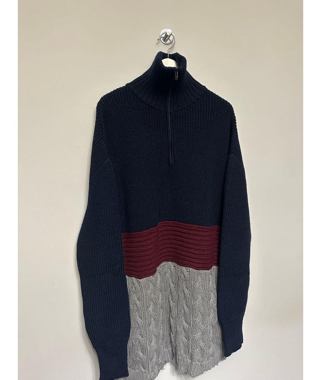 BALENCIAGA Темно-синий хлопковый джемпер / свитер, фото 3