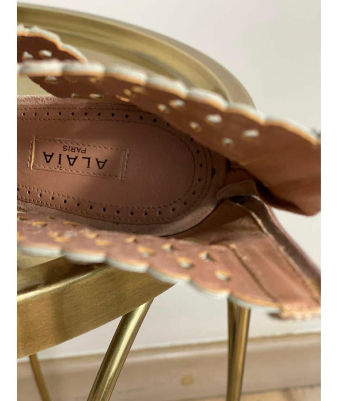 ALAIA Бежевые замшевые босоножки, фото 5