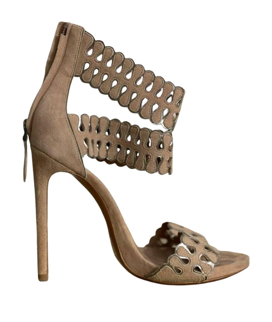 ALAIA Бежевые замшевые босоножки, фото 1