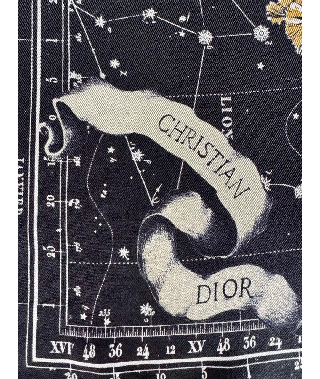 CHRISTIAN DIOR Черный шелковый платок, фото 3