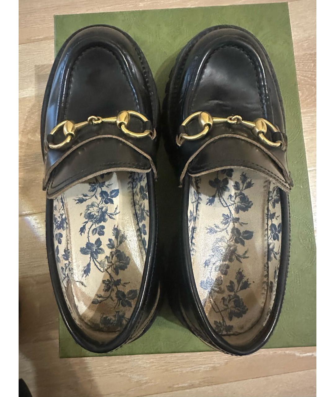 GUCCI Черные кожаные лоферы, фото 3