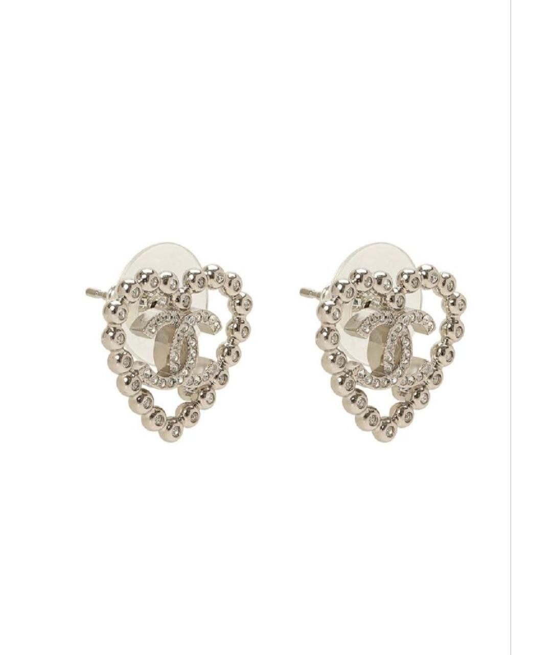 CHANEL Серебряные металлические серьги, фото 2