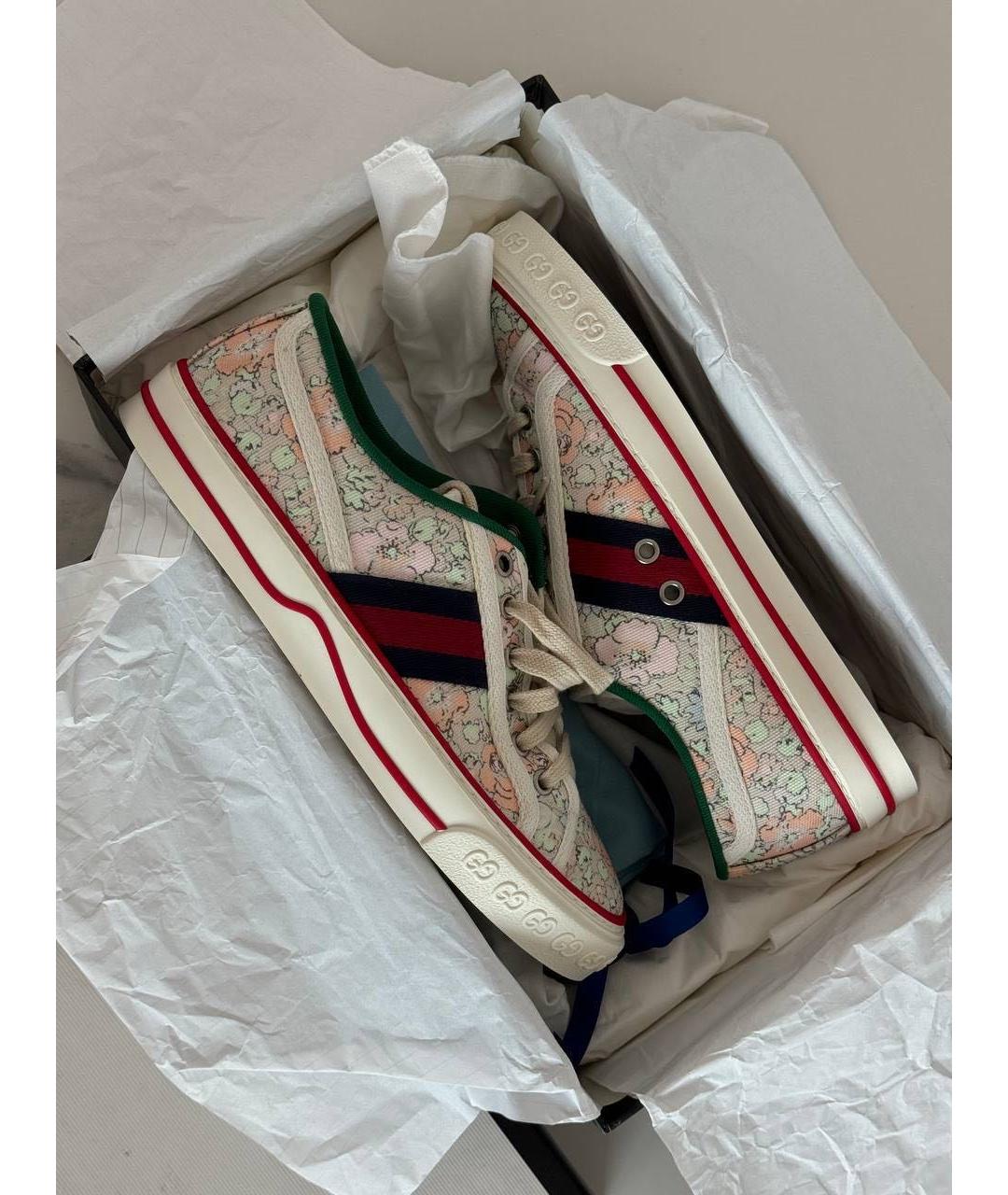 GUCCI Бежевые текстильные кеды, фото 2