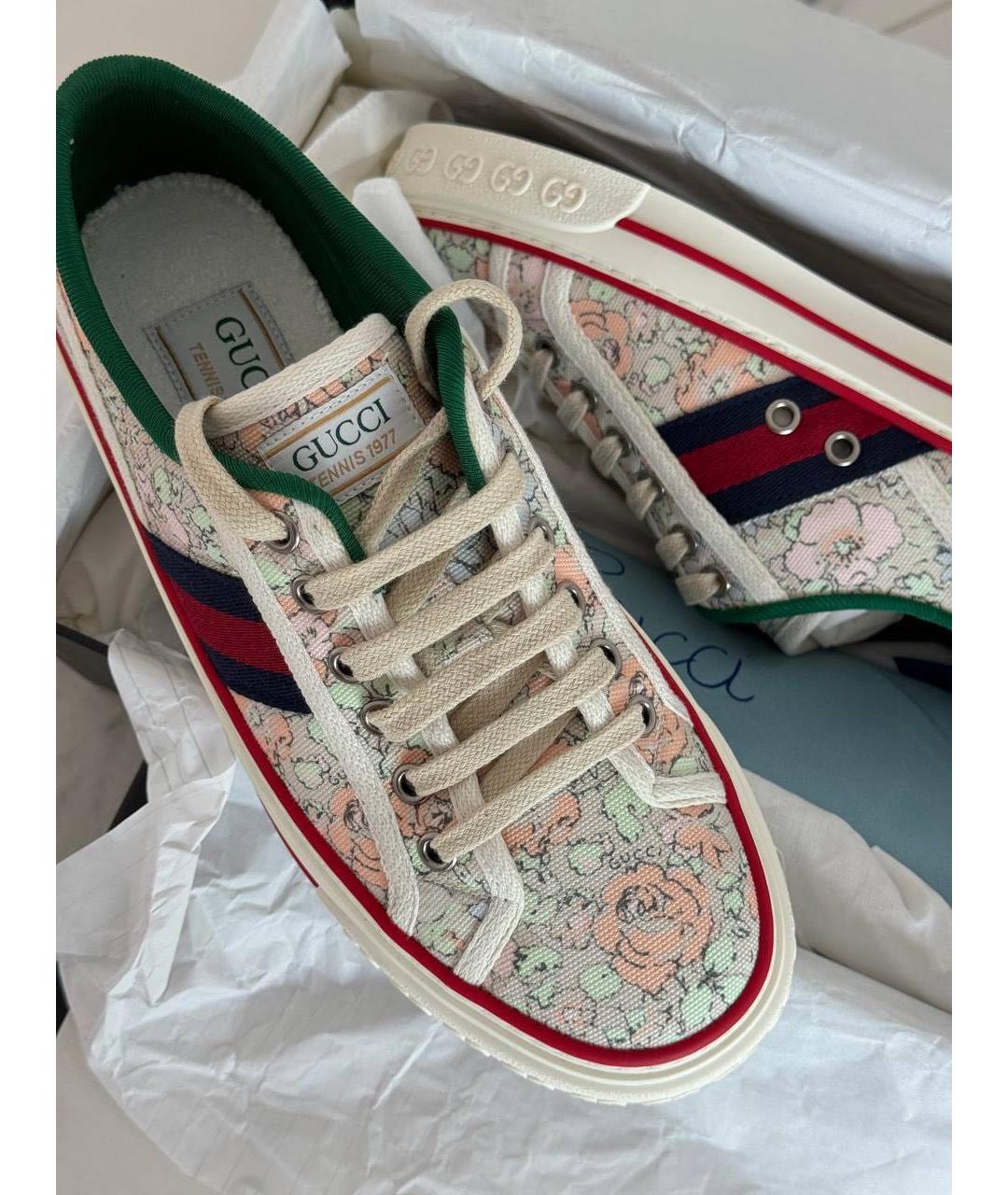GUCCI Бежевые текстильные кеды, фото 3
