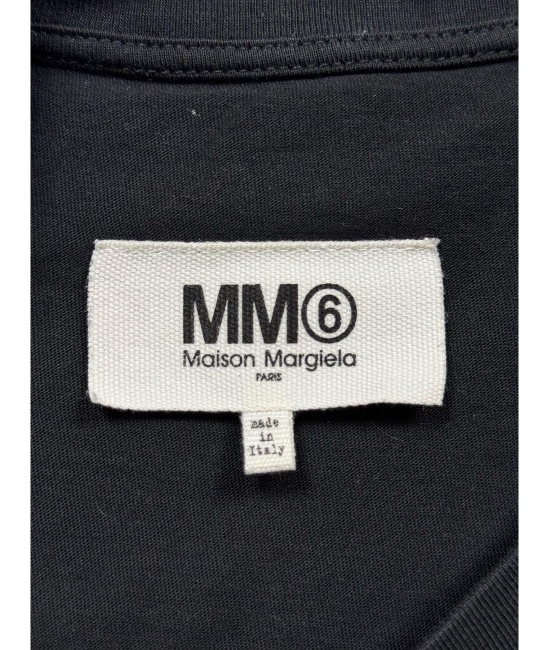 MM6 MAISON MARGIELA Черная хлопковая футболка, фото 6
