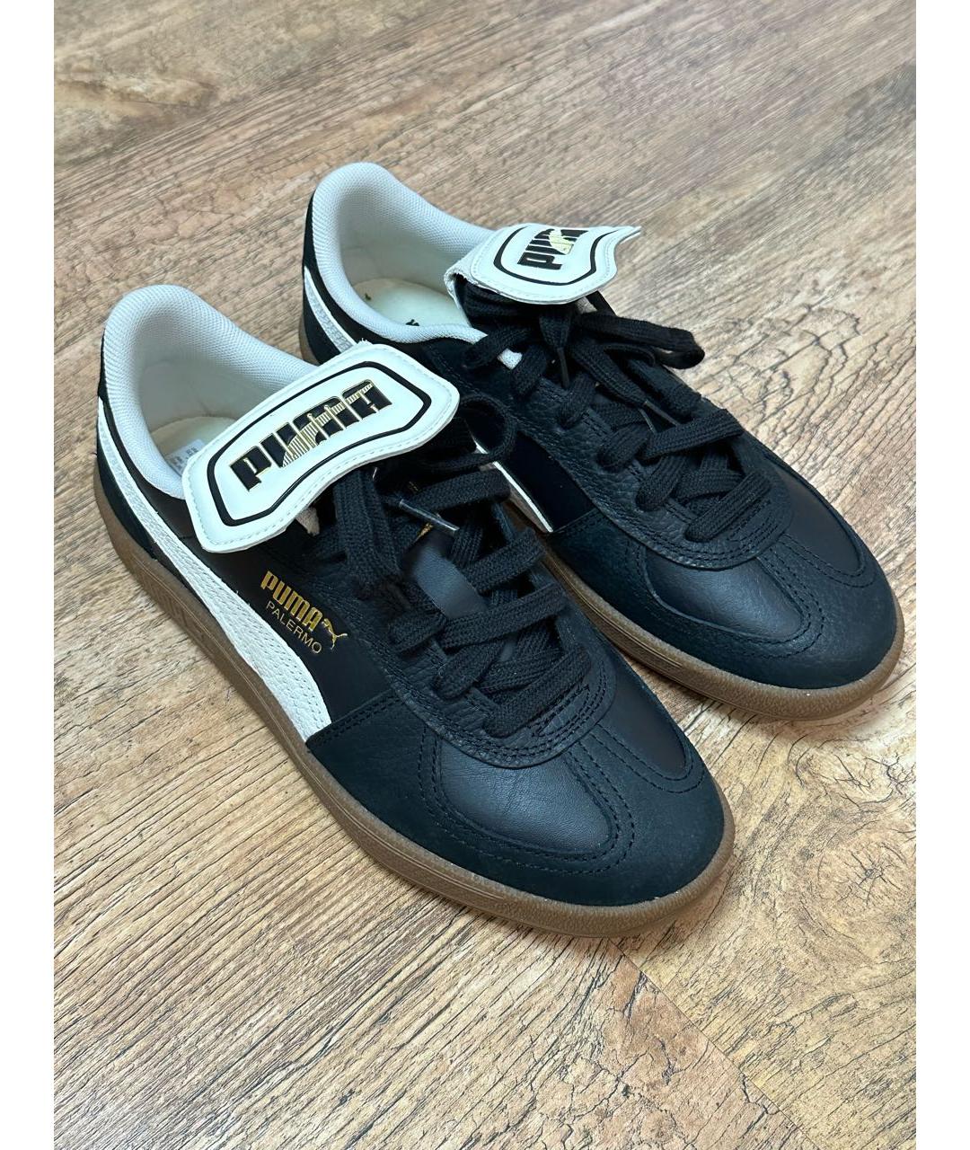 PUMA Черные кожаные кеды, фото 5