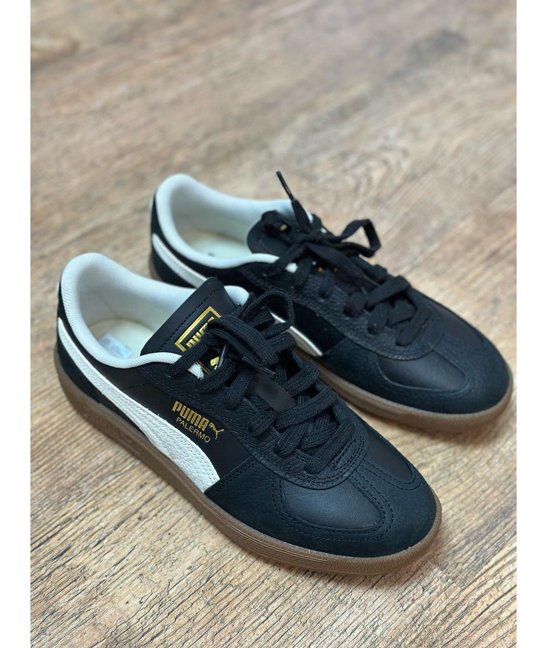 PUMA Черные кожаные кеды, фото 6