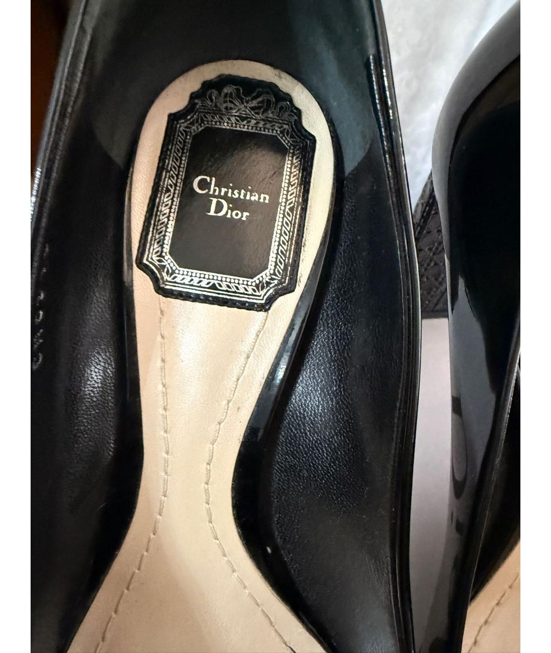 CHRISTIAN DIOR Черные туфли из лакированной кожи, фото 4