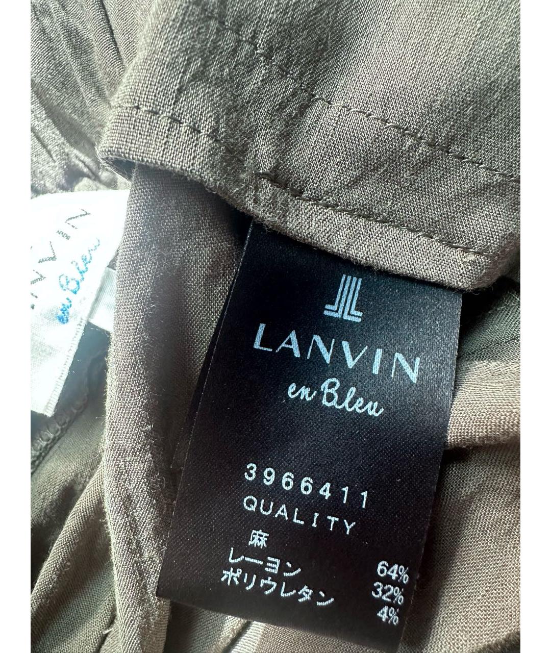 LANVIN Коричневые прямые брюки, фото 5