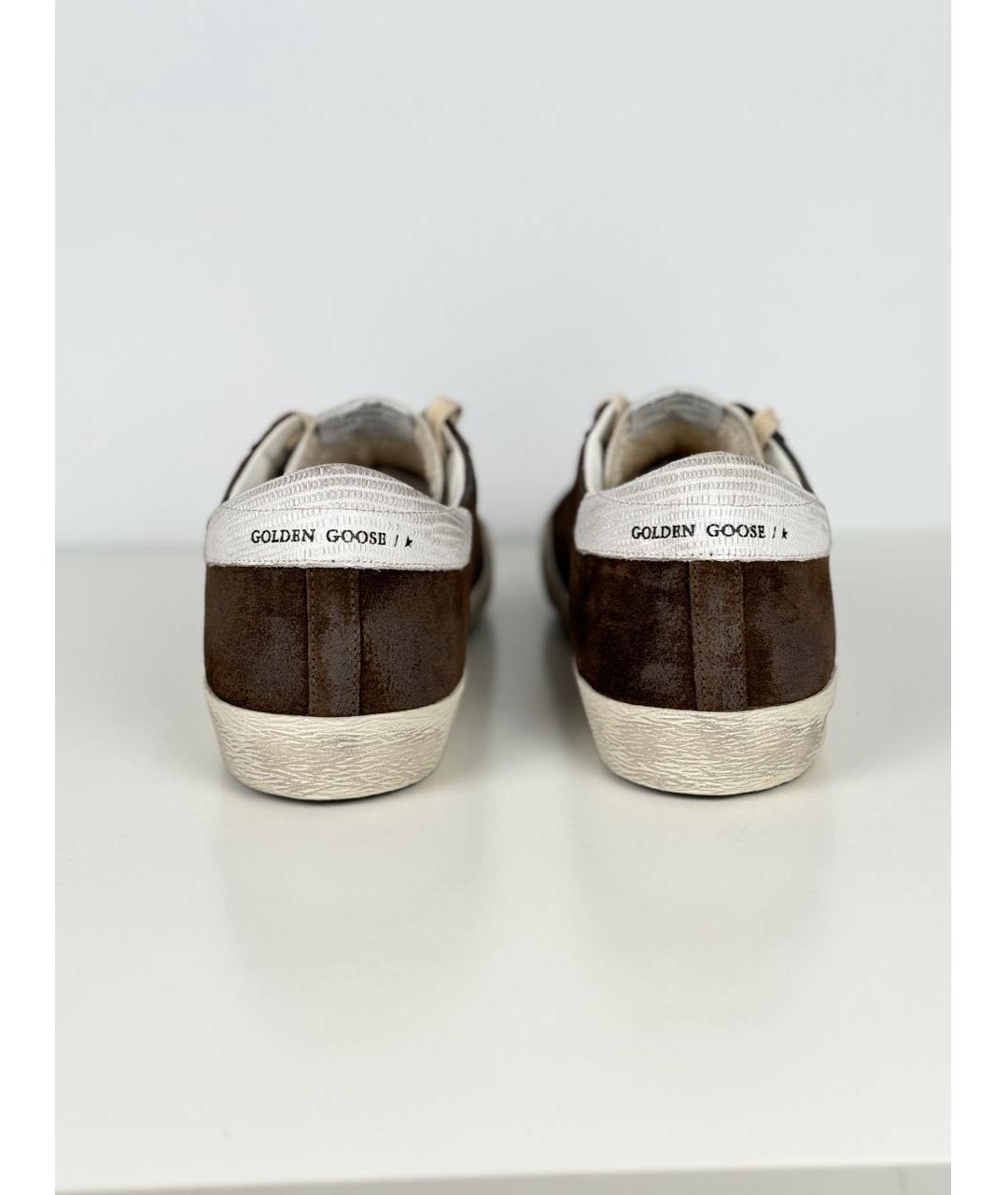 GOLDEN GOOSE DELUXE BRAND Коричневые кожаные низкие кроссовки / кеды, фото 2