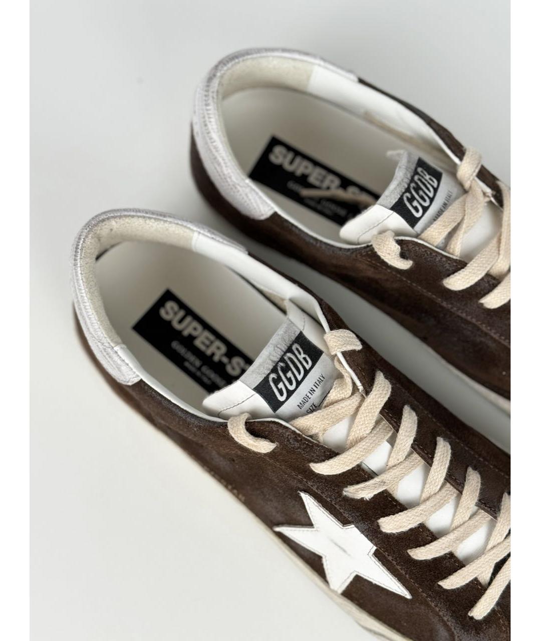 GOLDEN GOOSE DELUXE BRAND Коричневые кожаные низкие кроссовки / кеды, фото 5