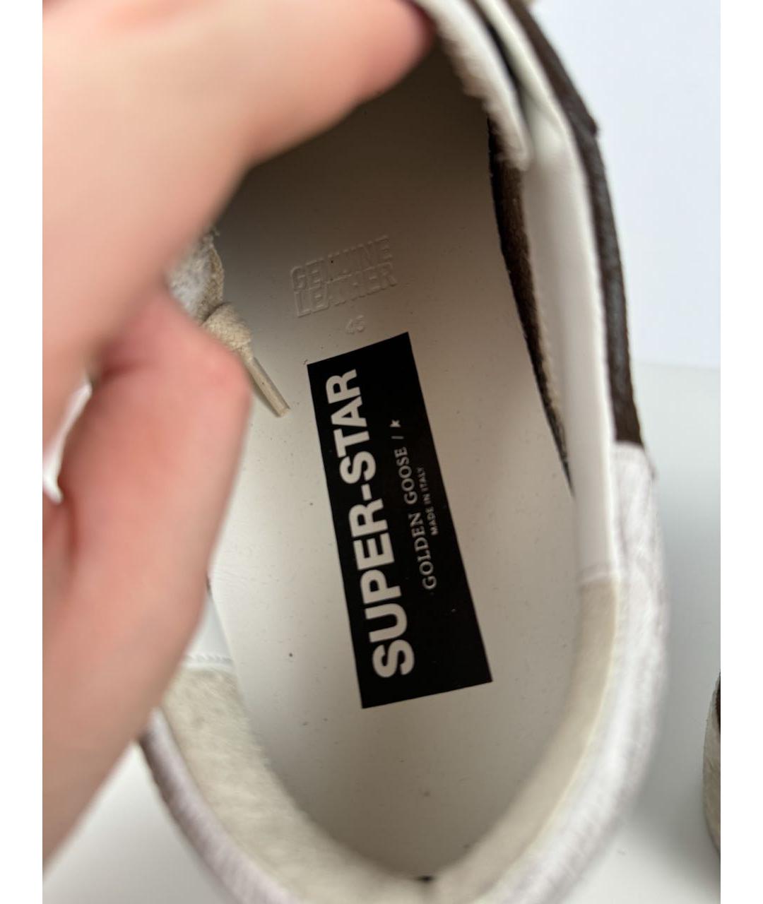 GOLDEN GOOSE DELUXE BRAND Коричневые кожаные низкие кроссовки / кеды, фото 6