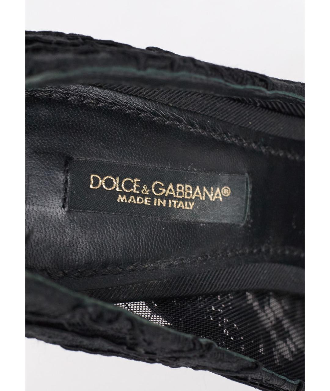 DOLCE&GABBANA Черные текстильные туфли, фото 5
