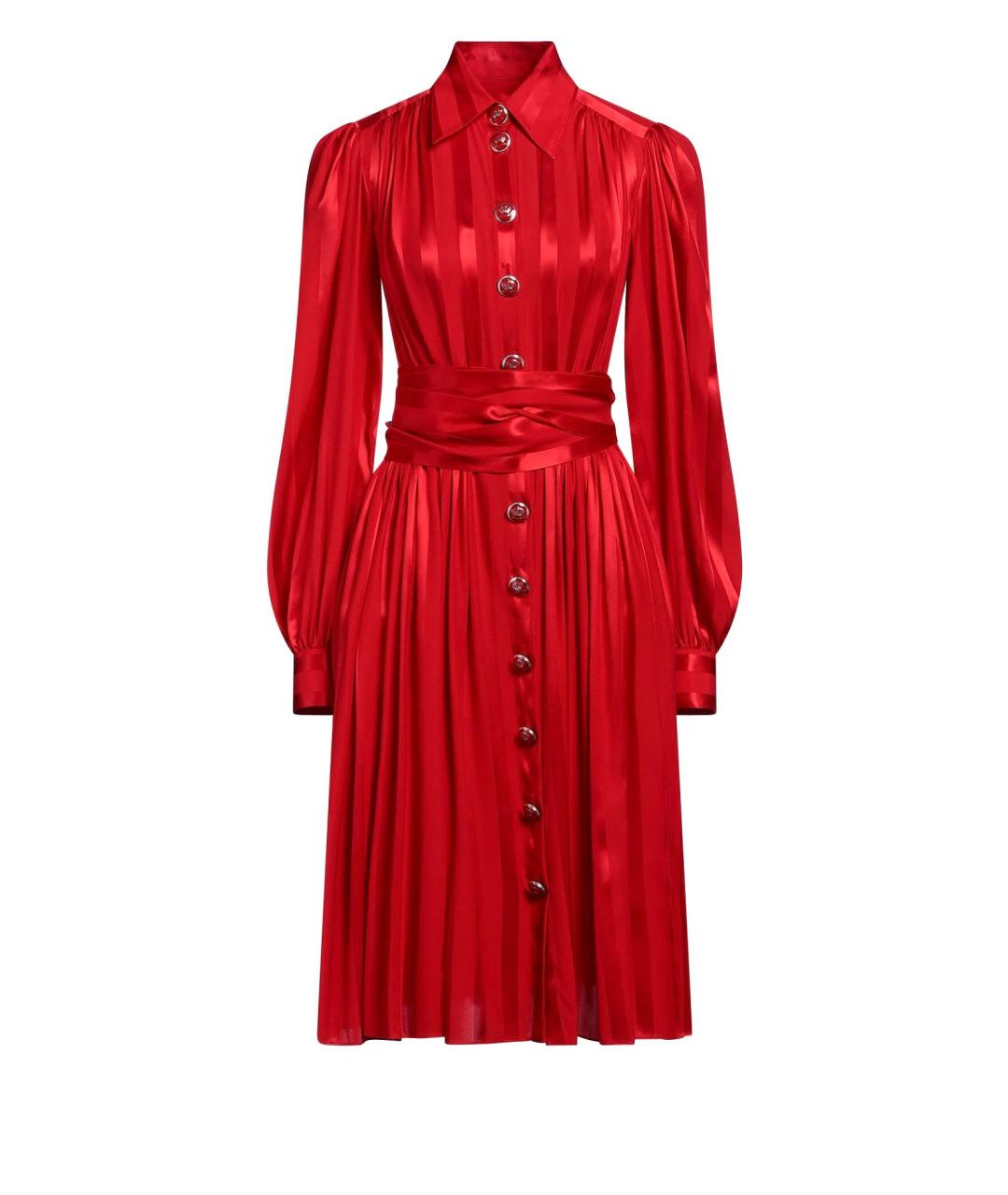 DOLCE&GABBANA Красное шелковое коктейльное платье, фото 1