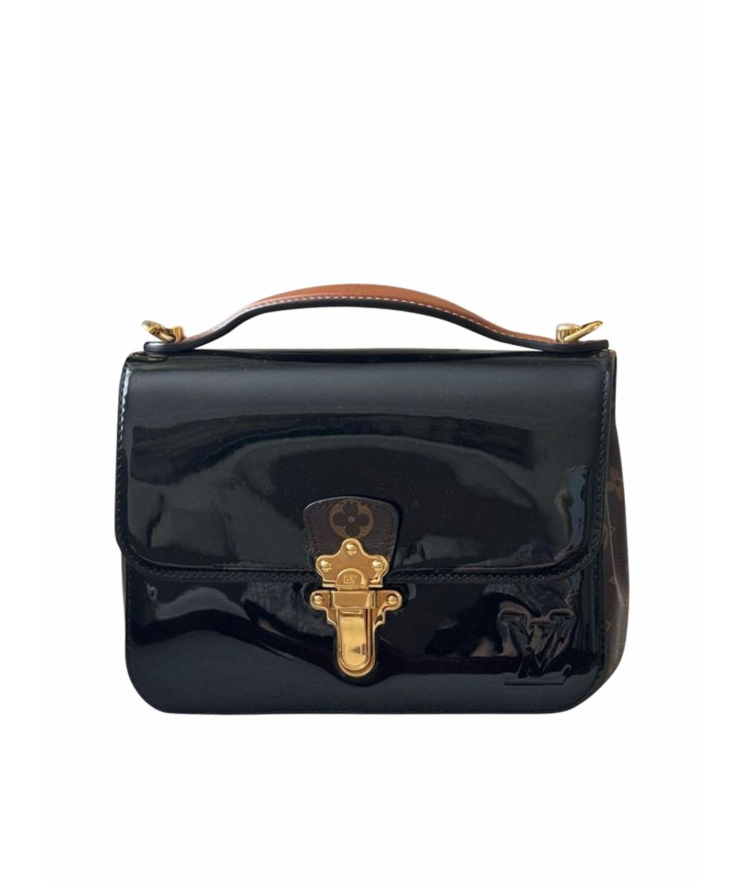 LOUIS VUITTON Черная сумка с короткими ручками из лакированной кожи, фото 1