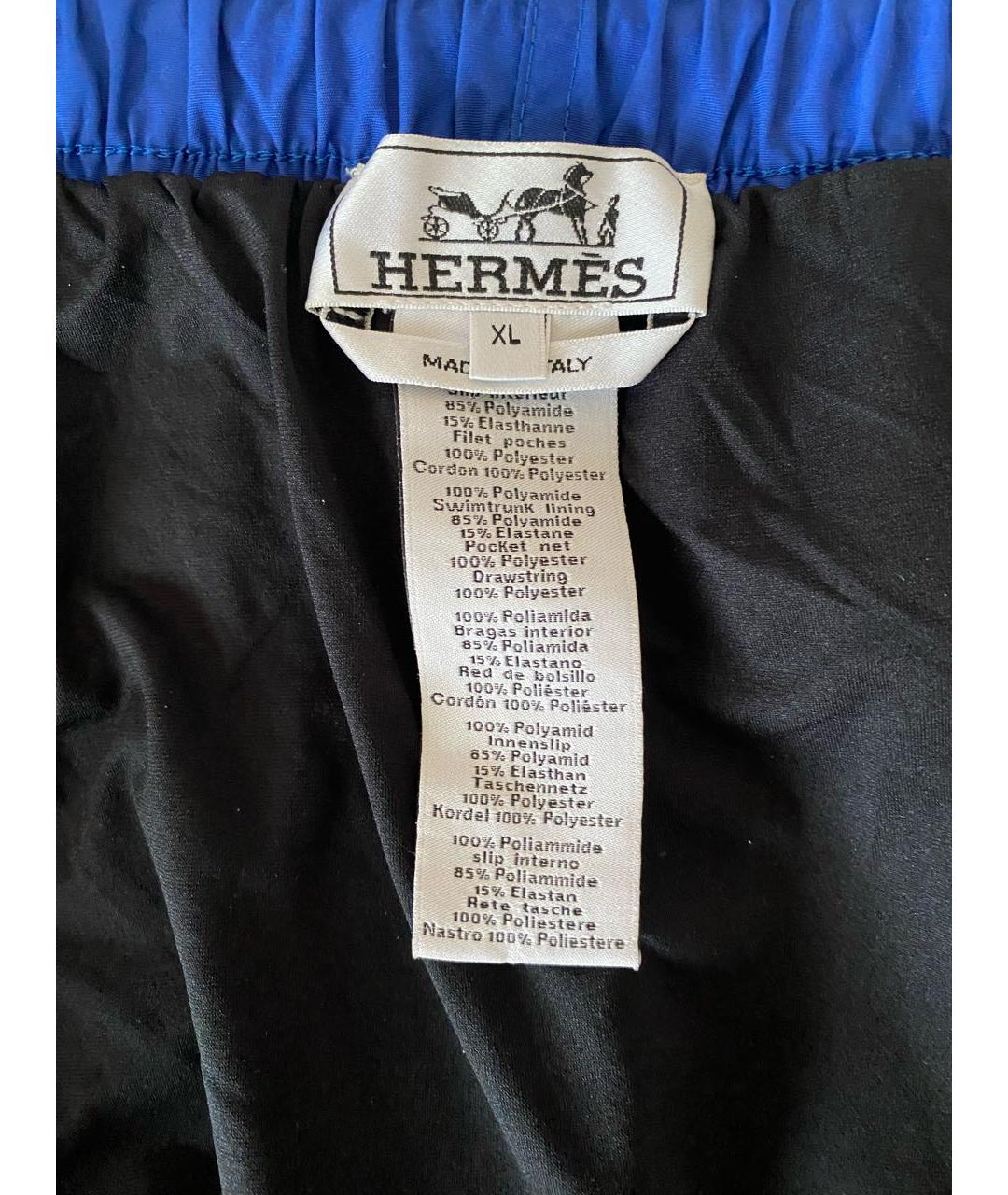 HERMES Синие полиамидовые шорты, фото 6