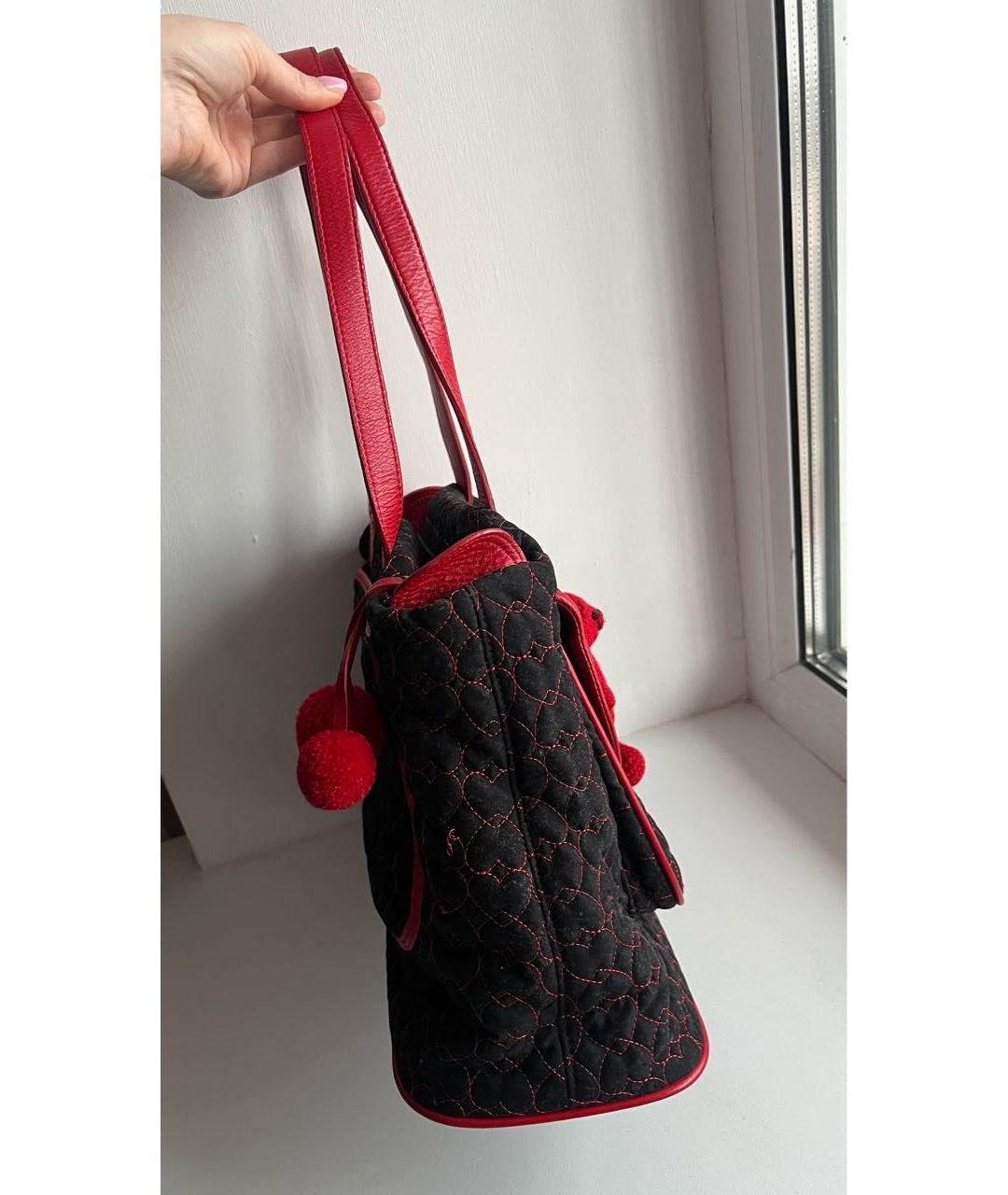 BOUTIQUE MOSCHINO Красная тканевая сумка тоут, фото 2