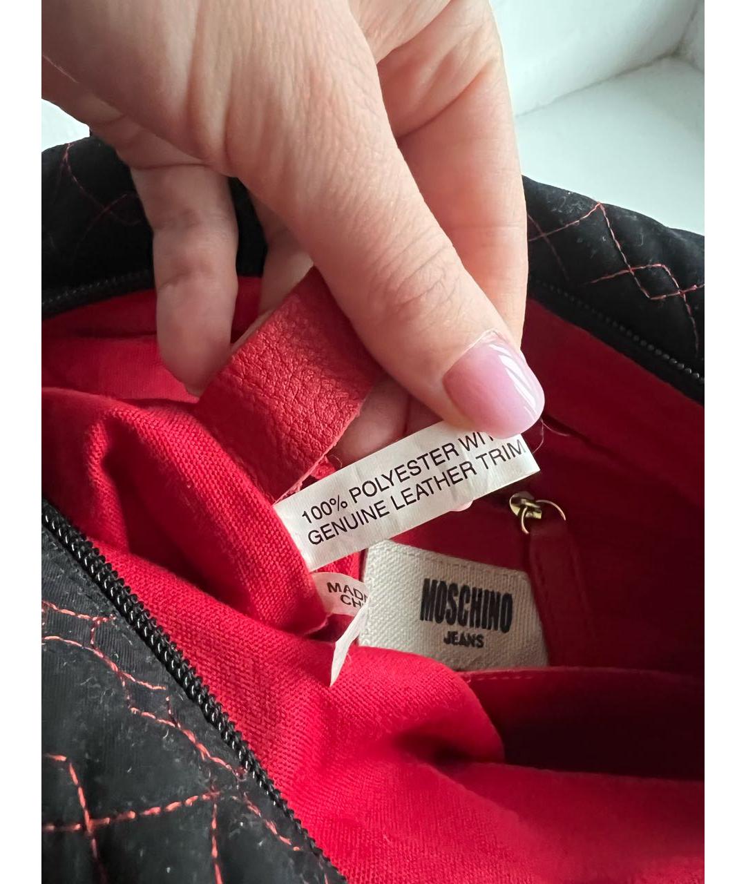 BOUTIQUE MOSCHINO Красная тканевая сумка тоут, фото 8