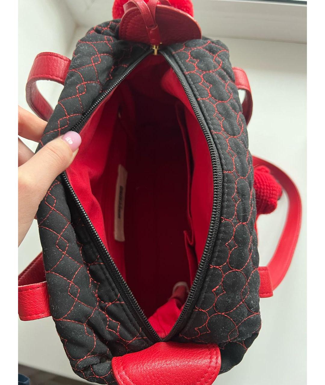BOUTIQUE MOSCHINO Красная тканевая сумка тоут, фото 4